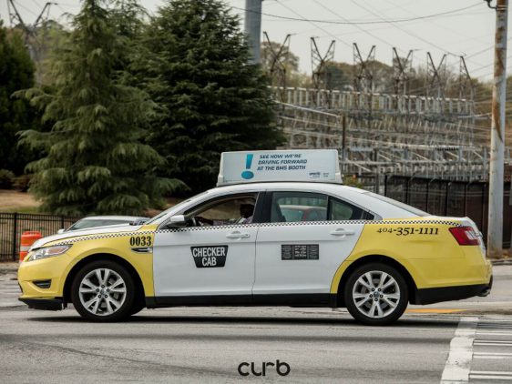 taxi on city street